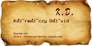Körmöczy Dávid névjegykártya