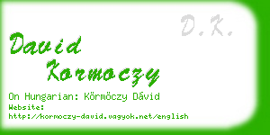 david kormoczy business card